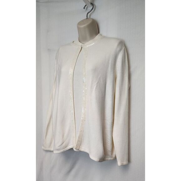 Vintage Designers Originals 2PC Cardigan Sweater  Size Large Color Cream - Picture 5 of 10